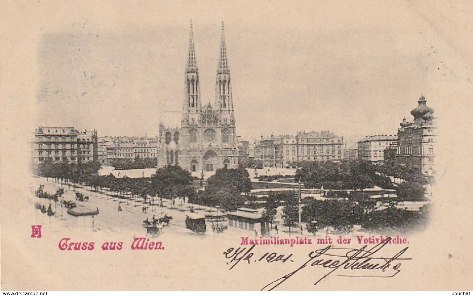 BE 28- GRUSS AUS WIEN - MAXIMILIANPLATZ  MIT DER VOTIVKIRCHE - 2 SCANS - Other & Unclassified