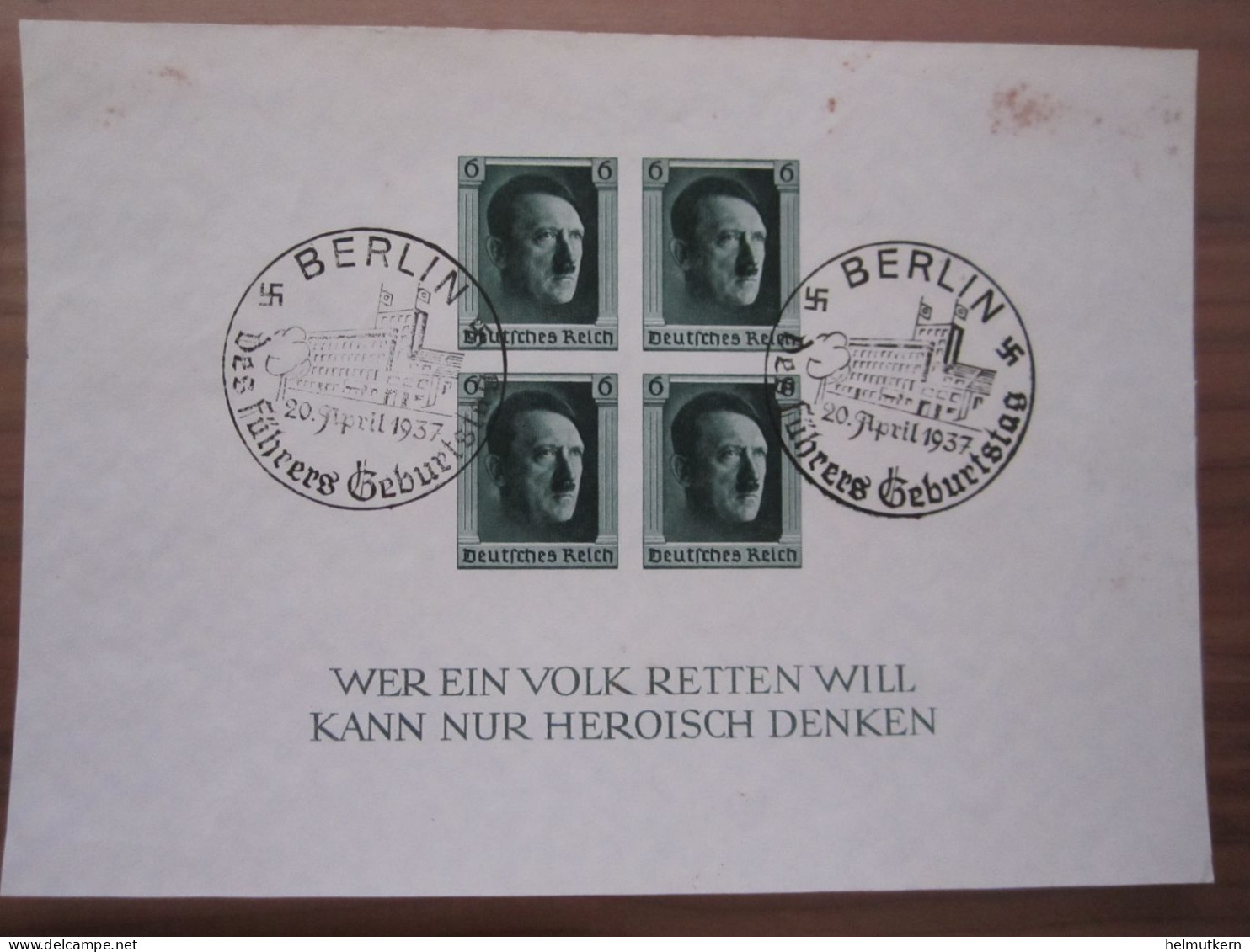 3 X Block 8 - Deutsches Reich - Gestempelt 20. April 1937 Berlin - Fleckig - Blocchi