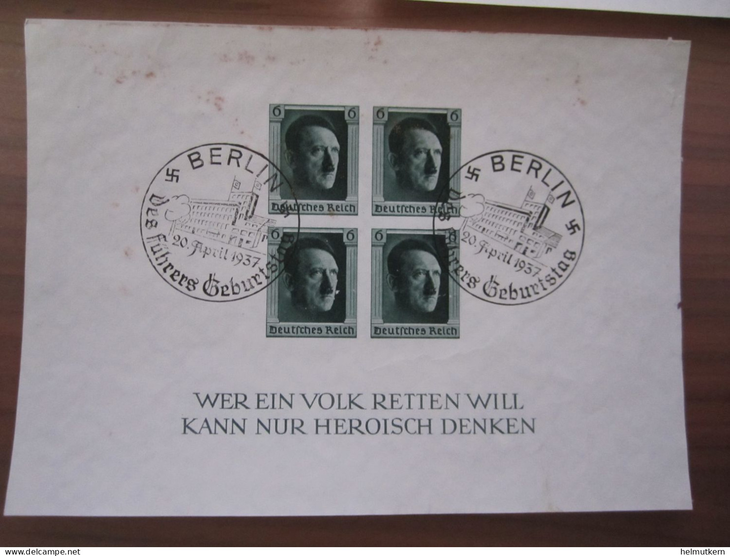 3 X Block 8 - Deutsches Reich - Gestempelt 20. April 1937 Berlin - Fleckig - Blocks & Kleinbögen