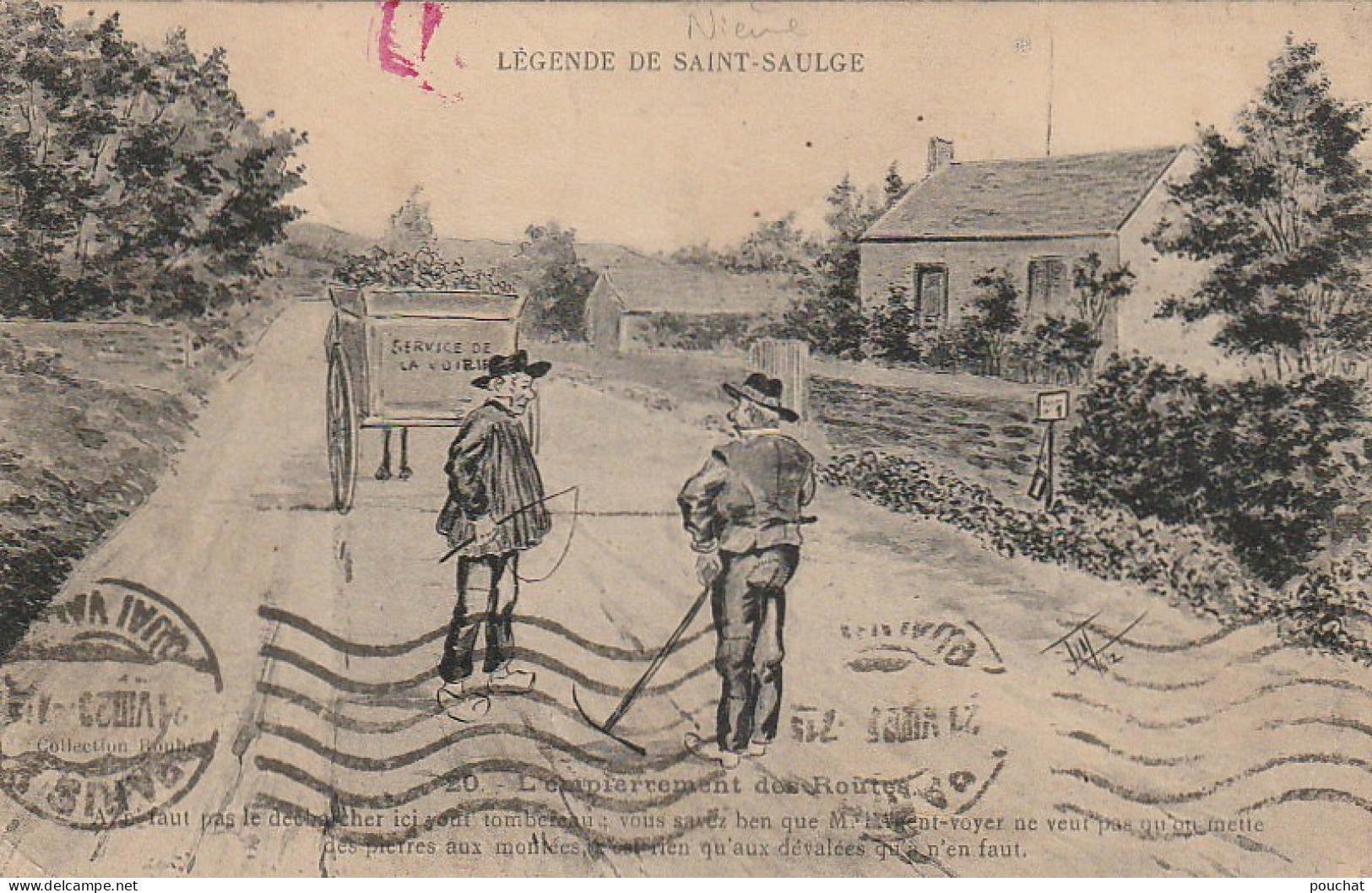 CE 29- LEGENDE DE SAINT SAULGE - L' EMPIERREMENT DES ROUTES - PAYSAN ET CANTONNIER  - ILLUSTRATEUR - Humour