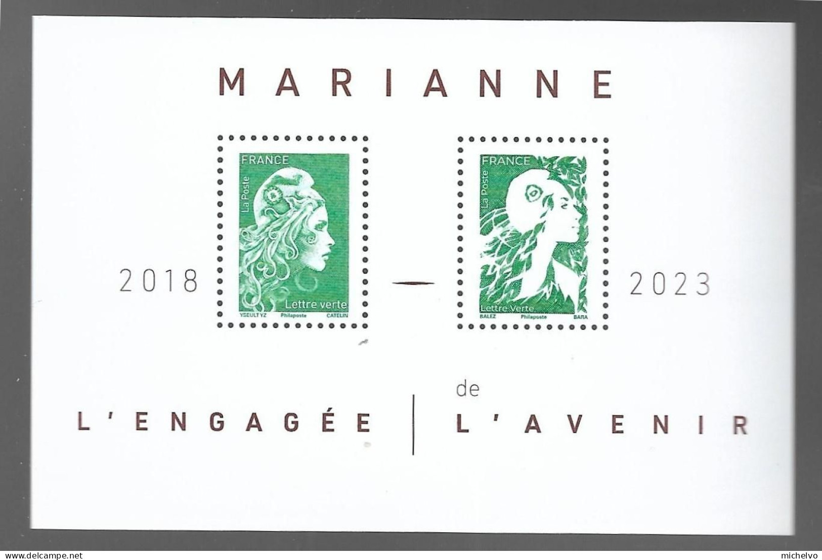 France 2024 -  Yv N° 158 ** - Bloc De 2 TP Marianne L'engagée Et De L'avenir - Ongebruikt