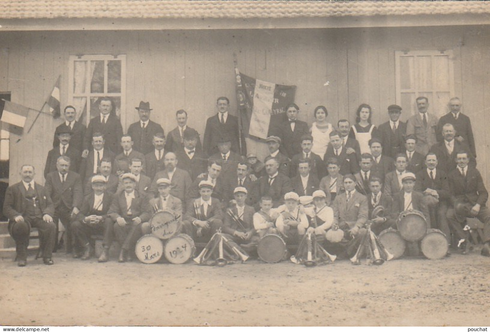 CE 31-(33) SAINT SULPICE ET CAMEYRAC - BANQUET DU 30 MARS 1924 - SOCIETE MIXTE DE TIR DE " L' AVENIR " - CARTE PHOTO  - Sonstige & Ohne Zuordnung