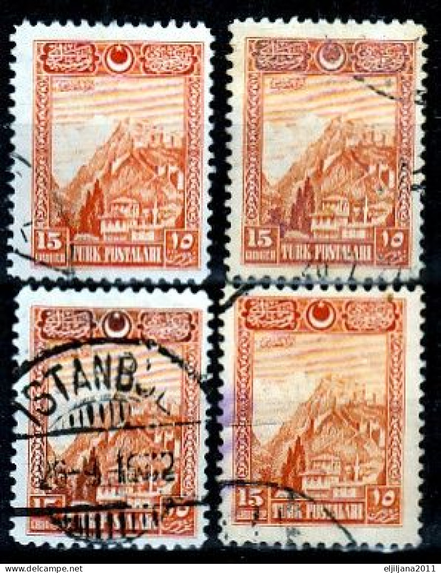 Turkey / Türkei 1926 ⁕ Ankara Fortress 15 Ghr. Mi.852 ⁕ 4v Used - Oblitérés