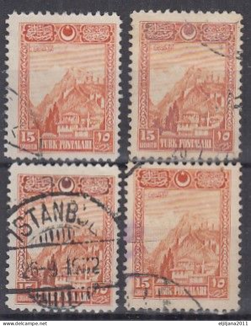 Turkey / Türkei 1926 ⁕ Ankara Fortress 15 Ghr. Mi.852 ⁕ 4v Used - Oblitérés