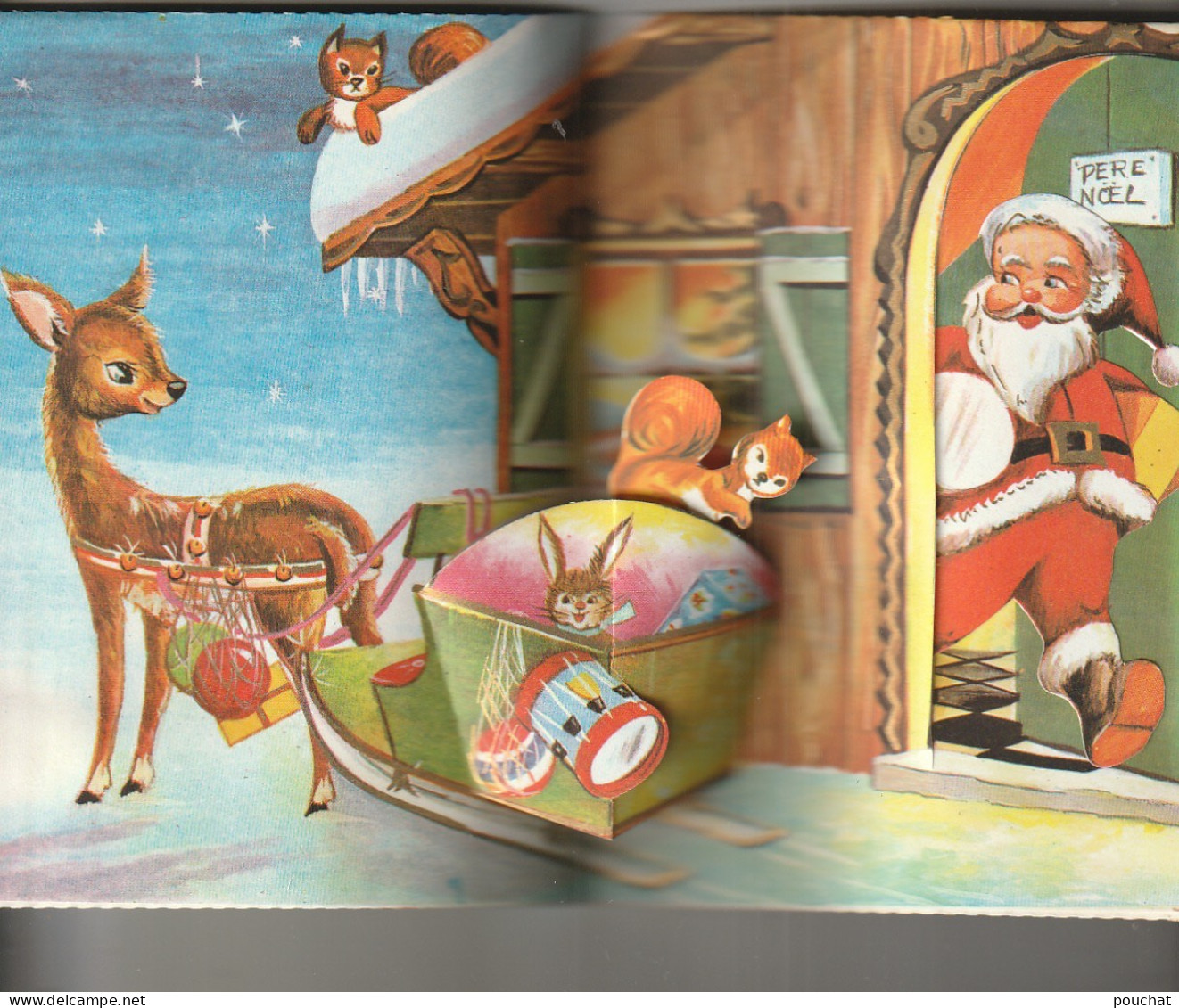 CE 32- " JOYEUX NOEL " - CARTE SYSTEME POP UP - PERE NOEL EN TRAINEAU AVEC JOUETS SOUS LA NEIGE - ILLUSTRATEUR - Santa Claus
