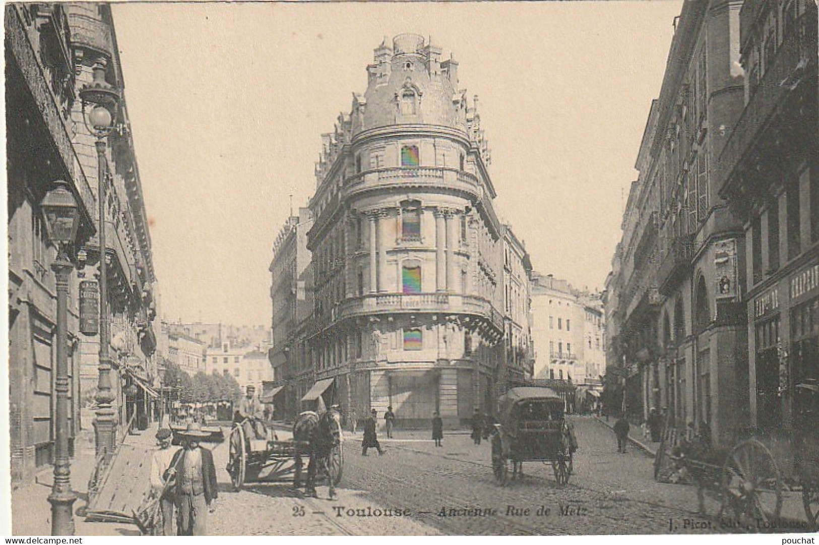 ALnw -(31) TOULOUSE - ANCIENNE RUE DE METZ - ANIMATION - CANTONNIERS , OUVRIERS - CARRIOLE A CHEVAL  - Toulouse