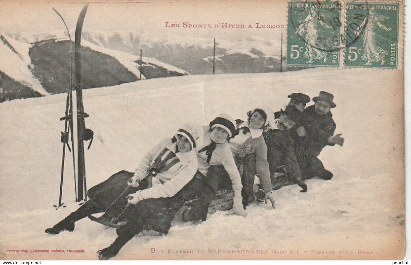 ALnw -(31) LES SPORTS D'HIVER A LUCHON - PLATEAU DE SUPERBAGNERES - PASSAGE D'UN BOBB - Superbagneres