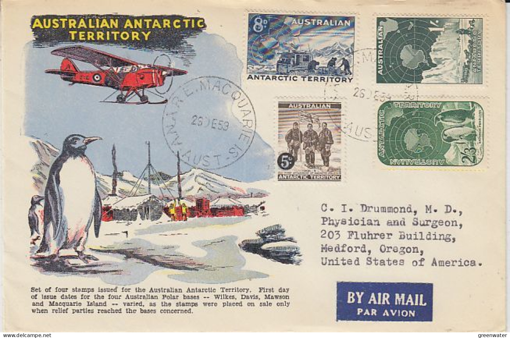 AAT 1959 Definitives 4v FDC Ca Macquarie 29 DEC 1959 (59689) - FDC