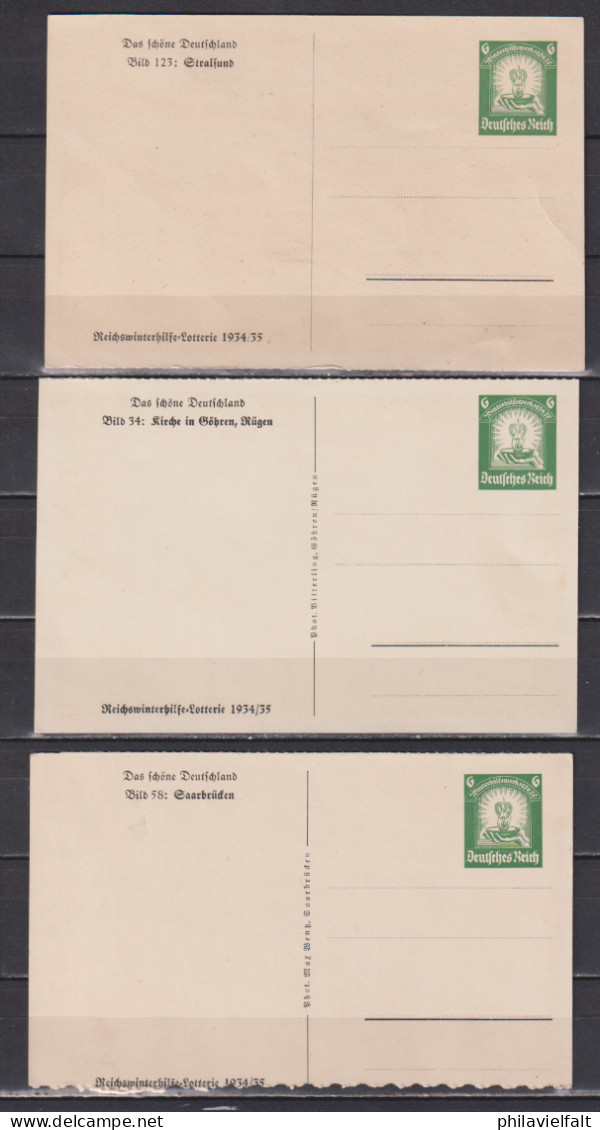 Dt.Reich WHW-Sonderpostkarte MiNo. P 254 ** Partie 13 Verschiedene Bilder (Einzelkarten) - Briefkaarten