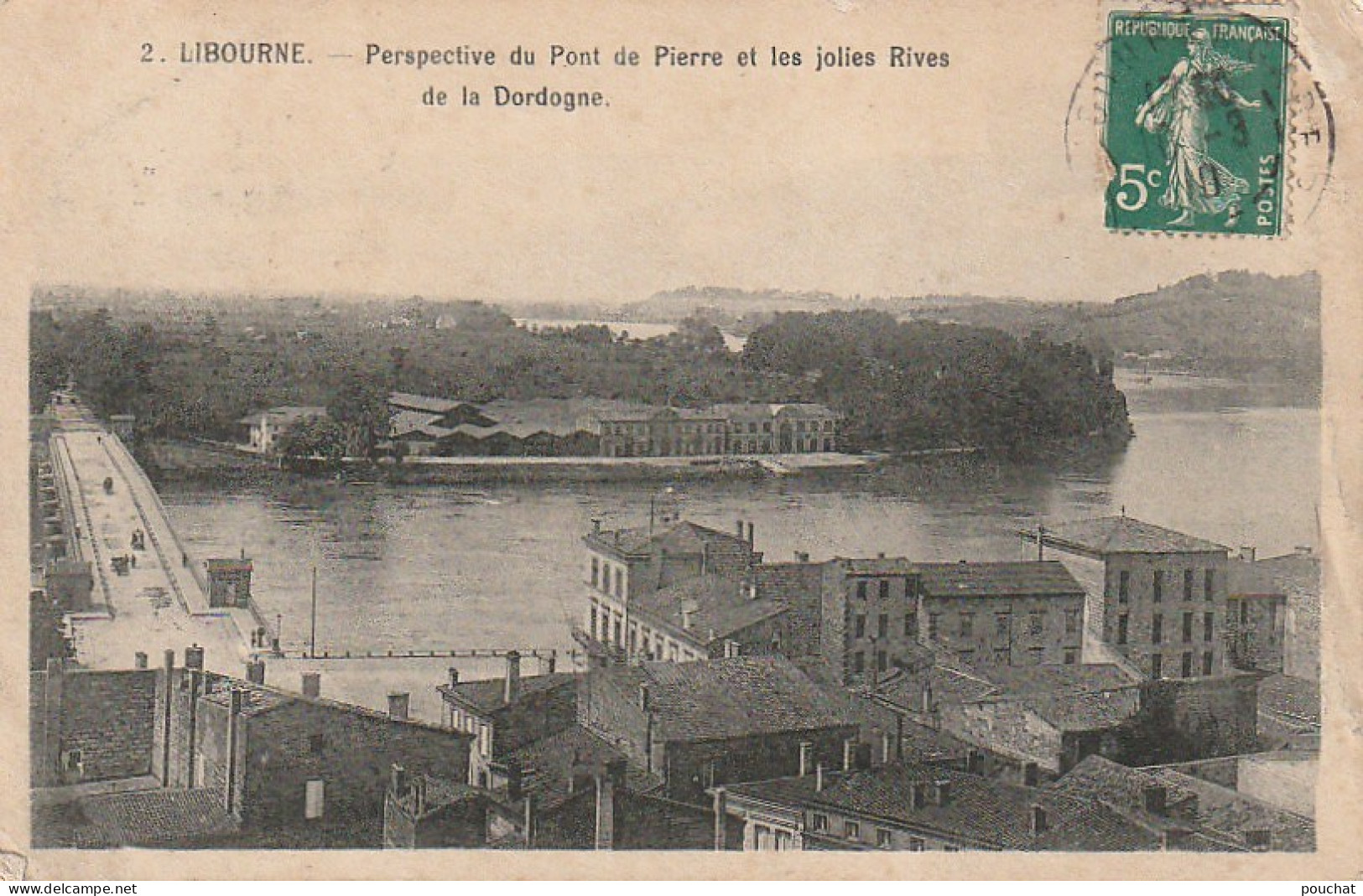 ALnw -(33) LIBOURNE - PERSPECTIVE DU PONT DE PIERRE ET LES JOLIES RIVES DE LA DORDOGNE - Libourne