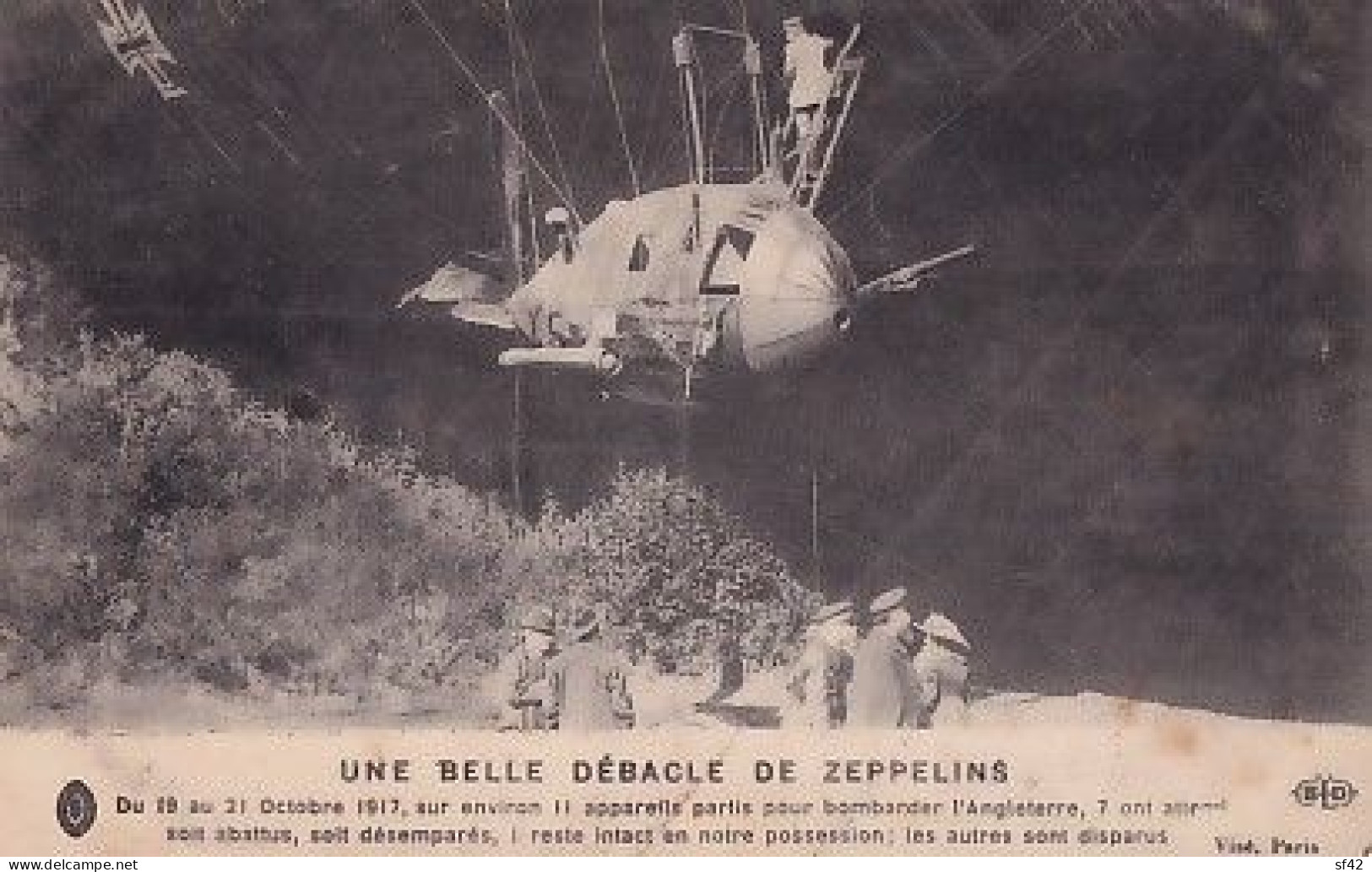 UNE BELLE DEBACLE DE ZEPPELINS             11 APPAREILS     2 - Guerra 1914-18