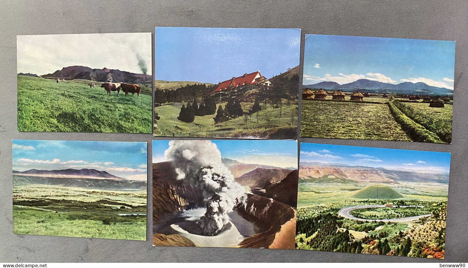 Lot Of 6 大阿蘇之風景 NATIONAL PARK MT ASO, Volcano, Onsen, Great Erupt Crater, Kumamoto , JAPAN JAPON POSTCARD - Otros & Sin Clasificación