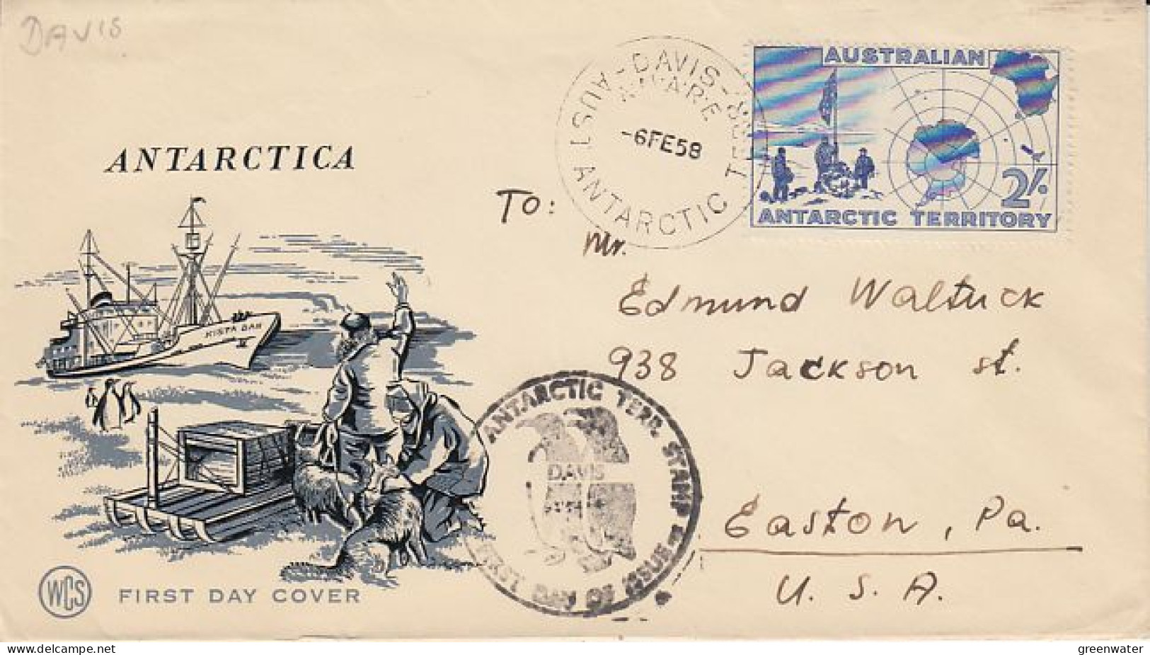 AAT 1958 Map 1v FDC Ca Mawson (59690) - FDC