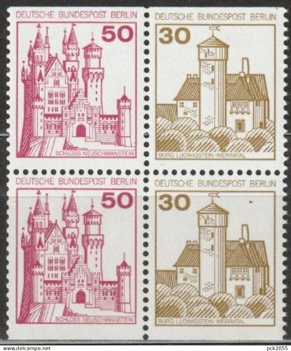 Berlin 1977 Mi-Nr.W61 +W62  ** Postfrisch Burgen Und Schlösser ( 1453 ) - Se-Tenant