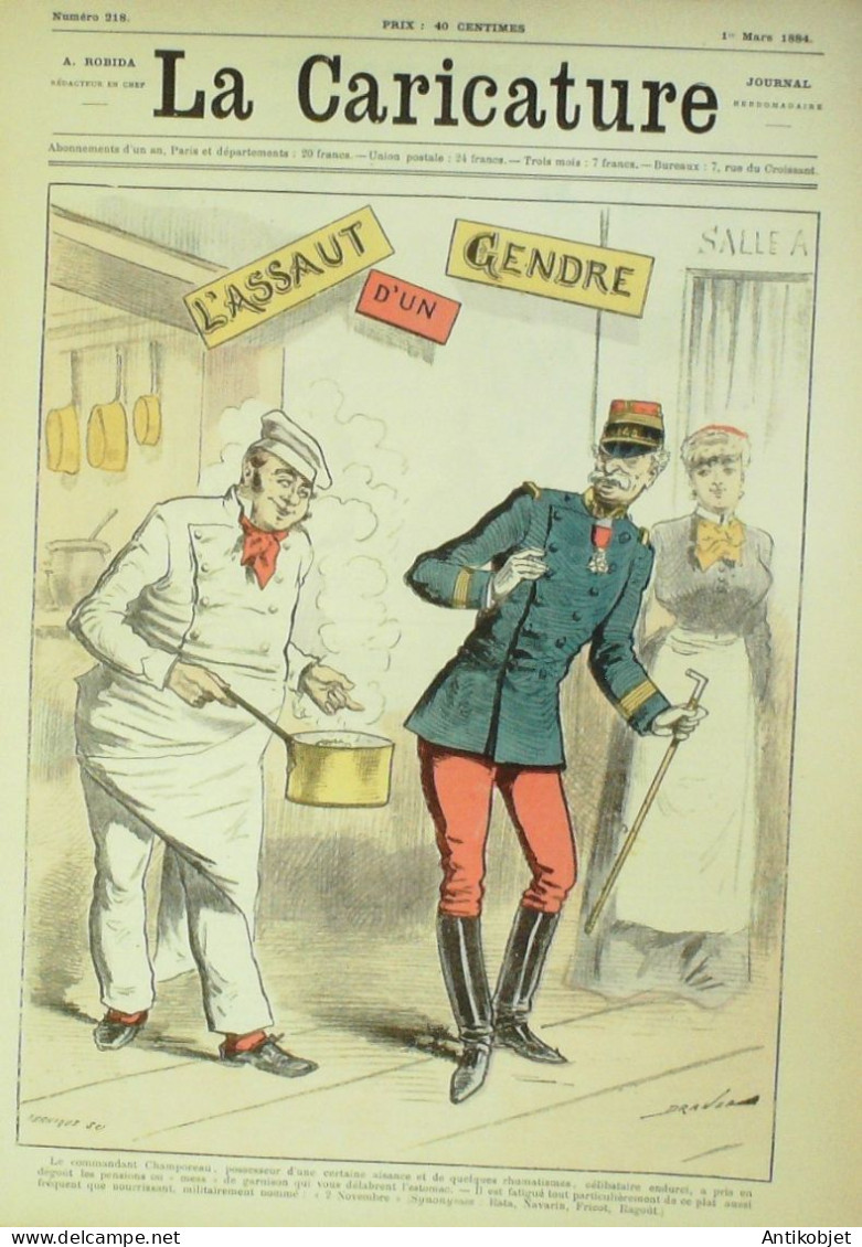 La Caricature 1884 N°218 L'assaut D'un Gendre Draner SorelTrock - Tijdschriften - Voor 1900