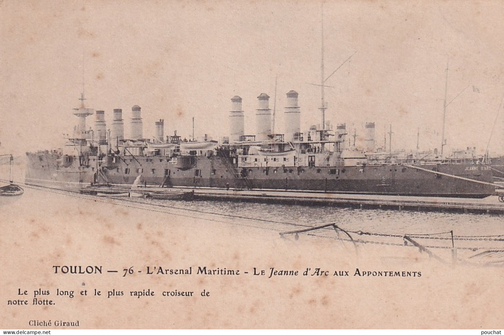 BE Nw3-(83) TOULON - L'ARSENAL MARITIME - LE JEANNE D'ARC AUX APPONTEMENTS - Warships