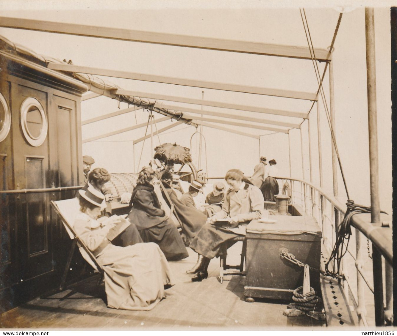 Photo 1901 Passagers Sur Un Bateau à Vapeur Entre Leith Et Antwerpen (A255) - Autres & Non Classés