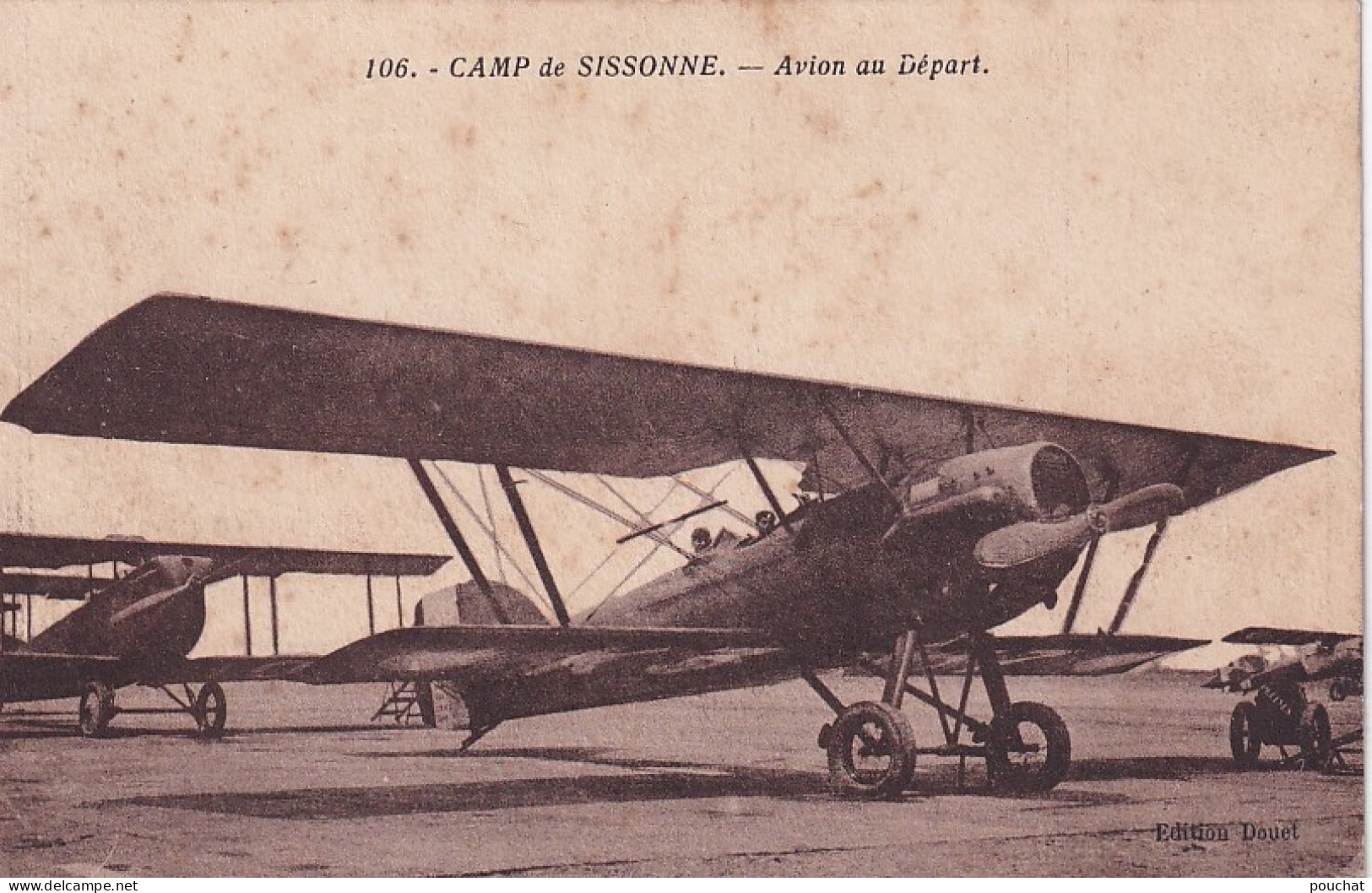 BE Nw4-(02) CAMP DE SISSONNE - AVION AU DEPART,  BIPLAN BREGUET - 1919-1938