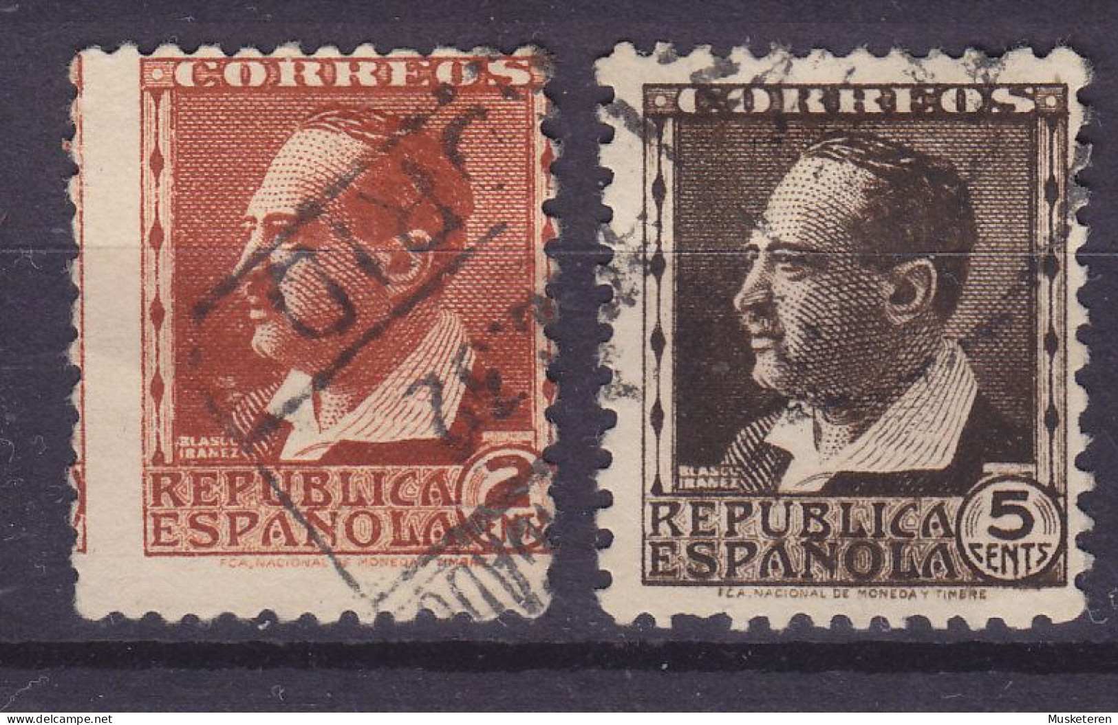 Spain 1932 Mi. 616-17, Vicente Blasco Ibanez, Ohne Kontrollnummer, Incl. ERROR Variety 'Misplaced Print' !! (o) - Used Stamps