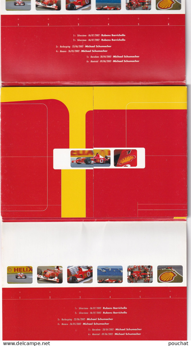 BE Nw4- CARNET 6 CP SHELL FERRARI - GDS PRIX FORMULE 1  2002 : SILVERSTONE , NURBURGRIN , MONACO , BARCELONE , MONTREAL - Grand Prix / F1