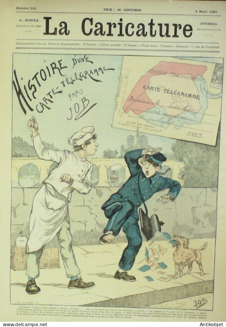 La Caricature 1884 N°219 Carte Télégramme Job Macédoine Trock - Zeitschriften - Vor 1900