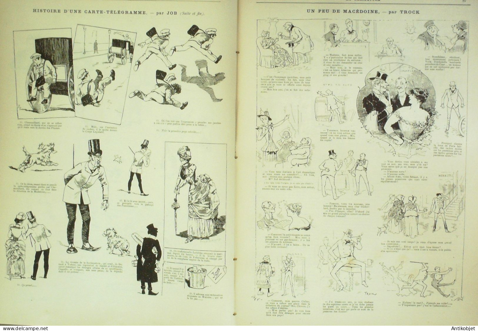 La Caricature 1884 N°219 Carte Télégramme Job Macédoine Trock - Magazines - Before 1900