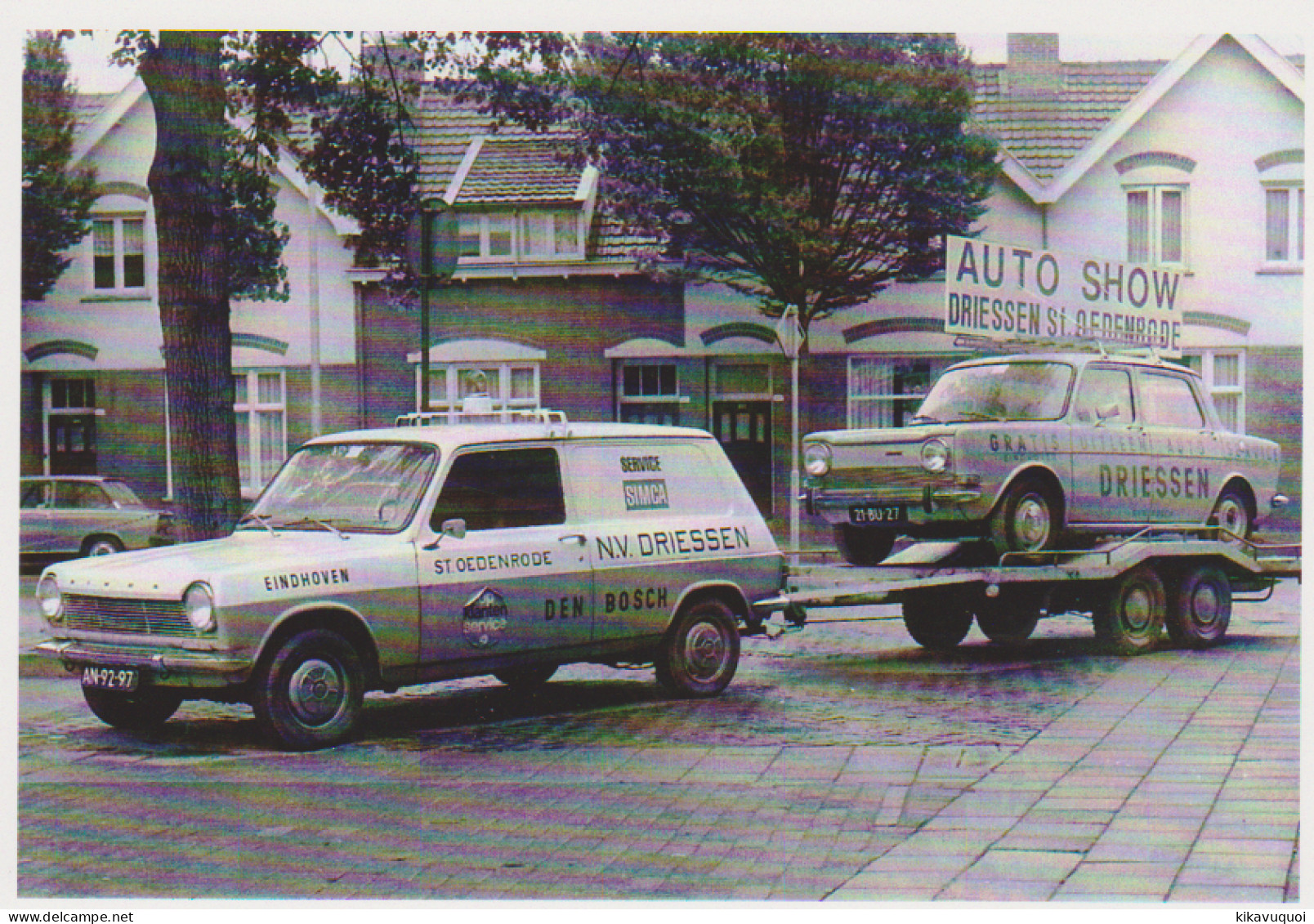 SIMCA 1100 VF1 FOURGONETTE ET SIMCA 1000 - CARTE POSTALE 10X15 CM NEUF - Voitures De Tourisme