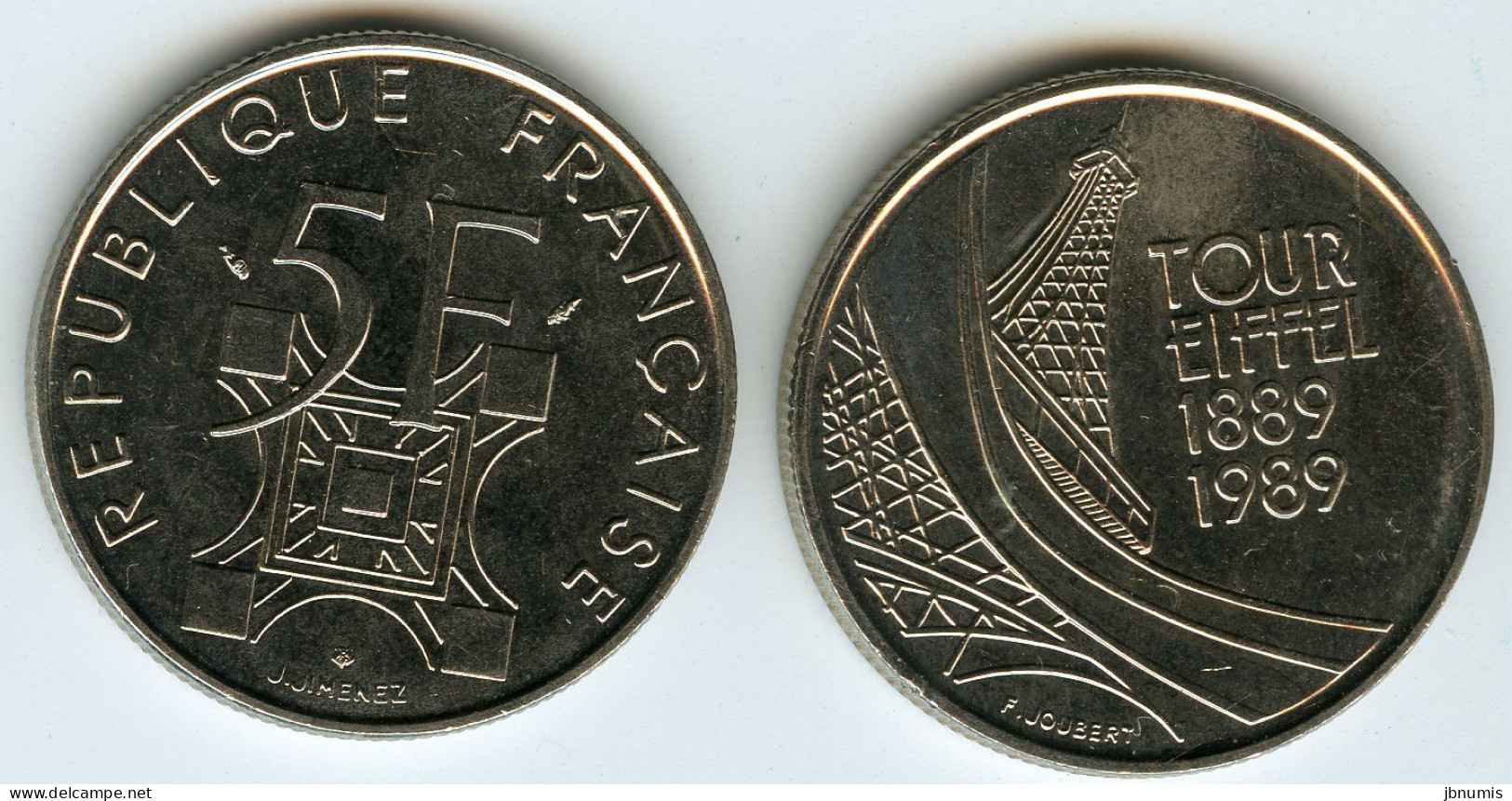 France 5 Francs 1989 100ans De La Tour Eiffel GAD 772 KM 968 - 5 Francs