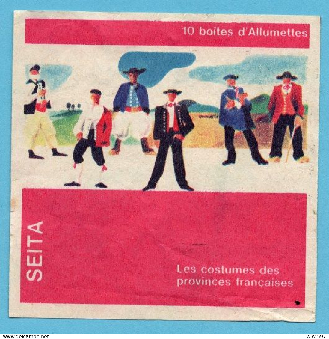 ÉTIQUETTE DE BOITE D'ALLUMETTES - COSTUMES MASCULINS -  EPT - Matchbox Labels