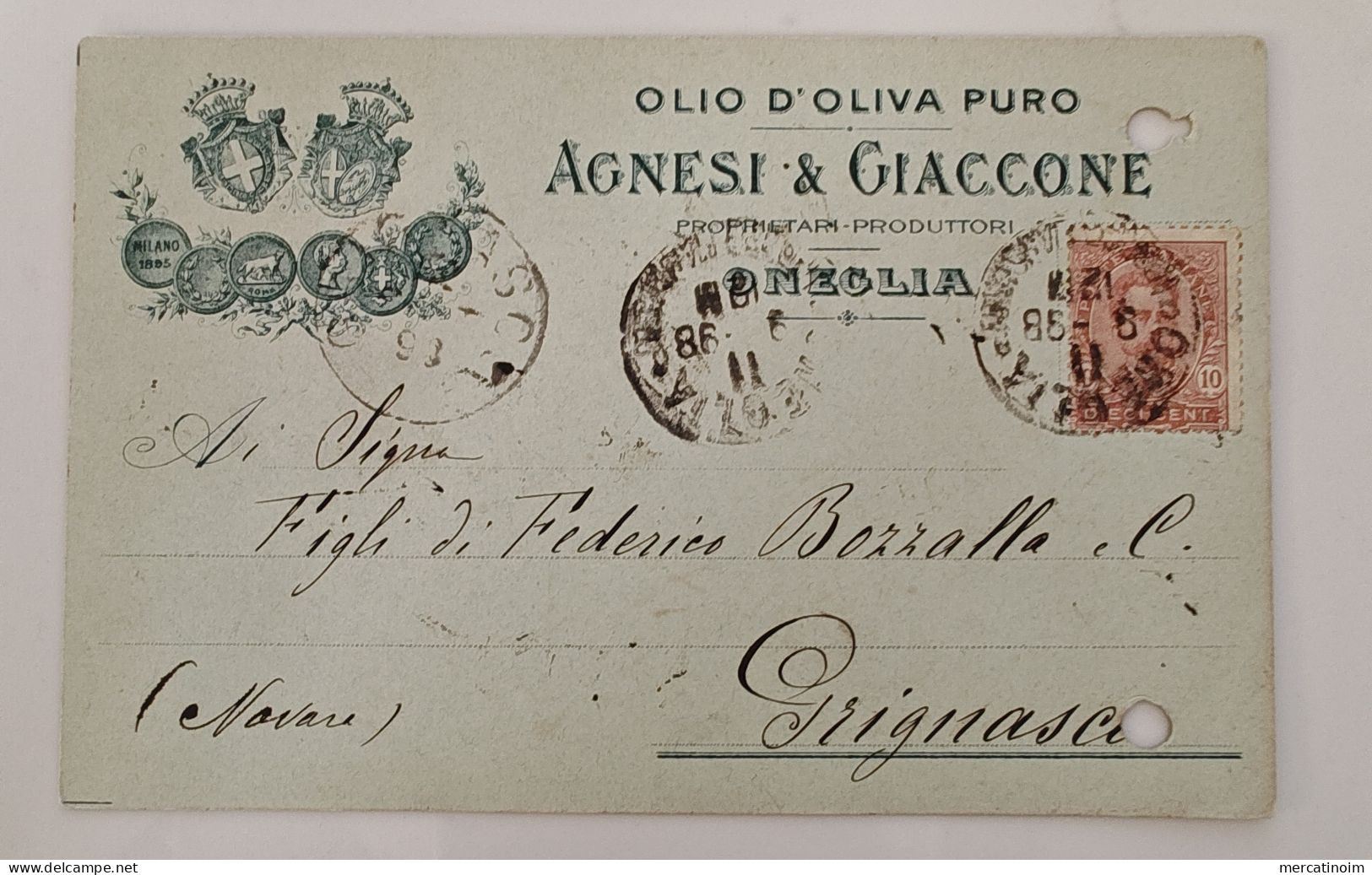 Agnesi E Giaccone Olio Oliva Imperia Oneglia 1898 - Imperia