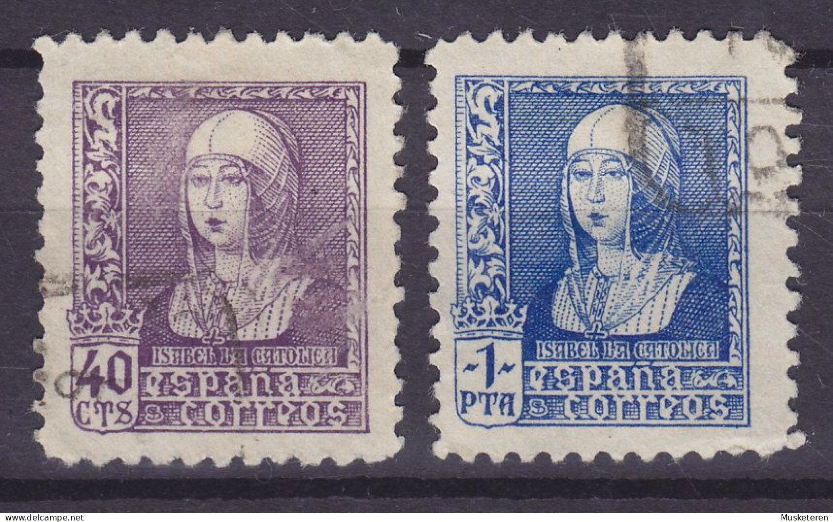 Spain 1938 Mi. 814, 816, Königin Queen Isabella I. (o) - Oblitérés