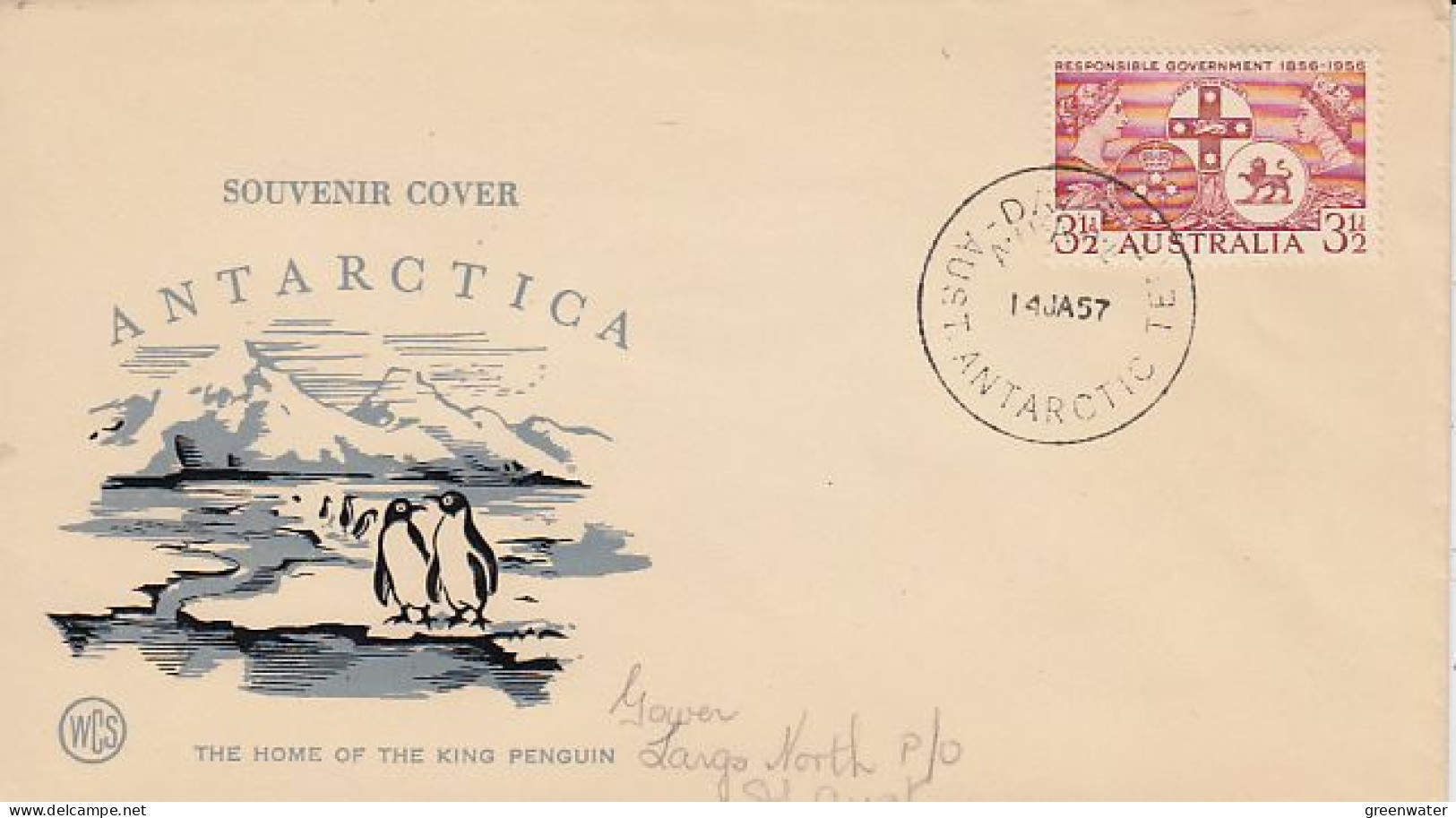 AAT Cover Australian Stamp Ca Davis 14 JA 1957 (59691) - Briefe U. Dokumente