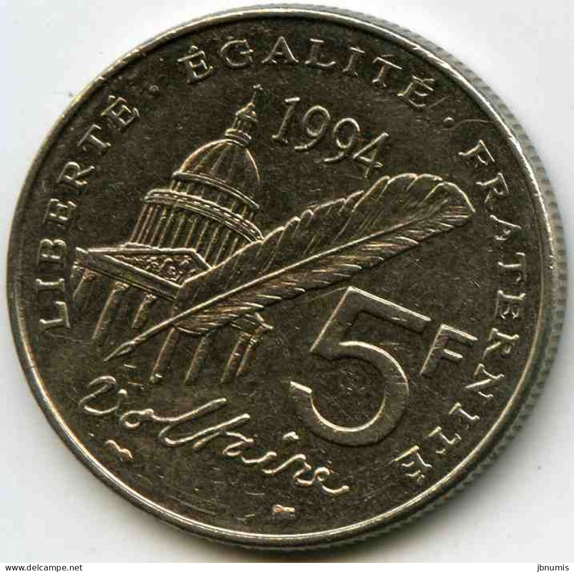 France 5 Francs 1994 Voltaire GAD 775 KM 1063 - 5 Francs