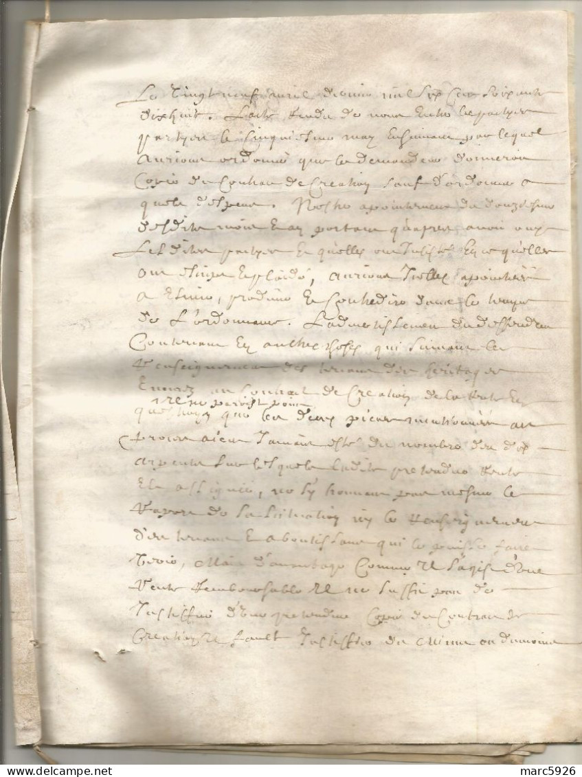 N°1988 ANCIENNE LETTRE ACTE DE NOTAIRE A SOISSONS A DECHIFFRER DATE 1648