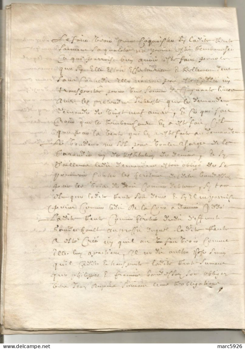 N°1988 ANCIENNE LETTRE ACTE DE NOTAIRE A SOISSONS A DECHIFFRER DATE 1648