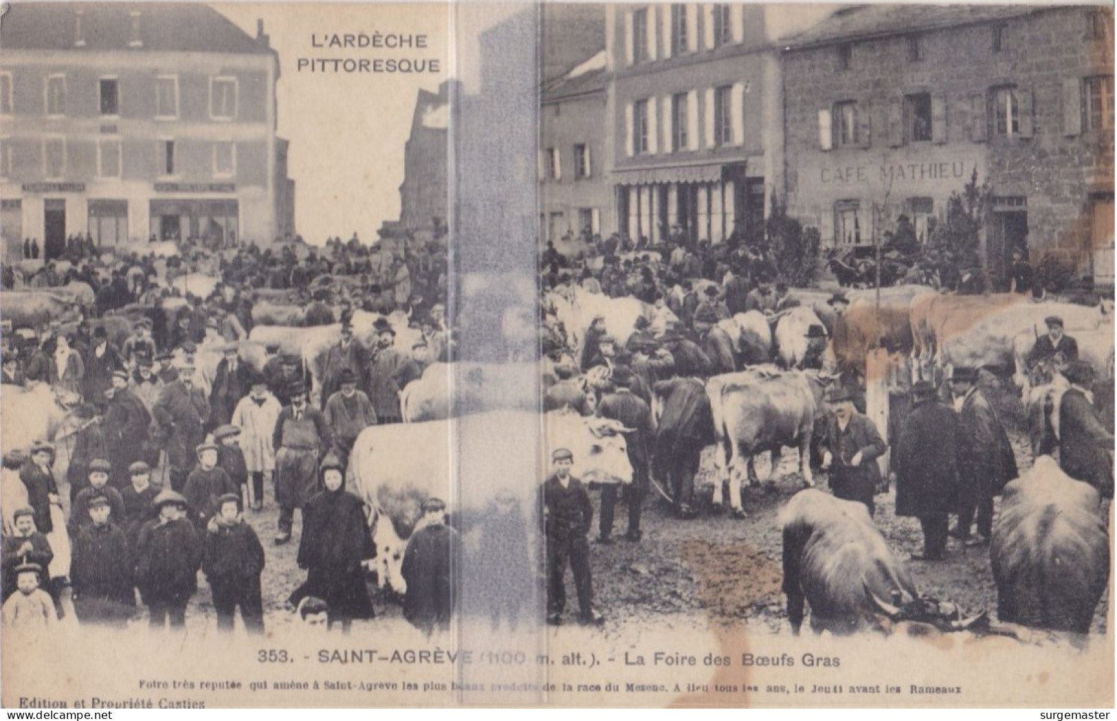 CPA SAINT-AGREVE LA FOIRE DES BOEUFS GRAS - Saint Agrève