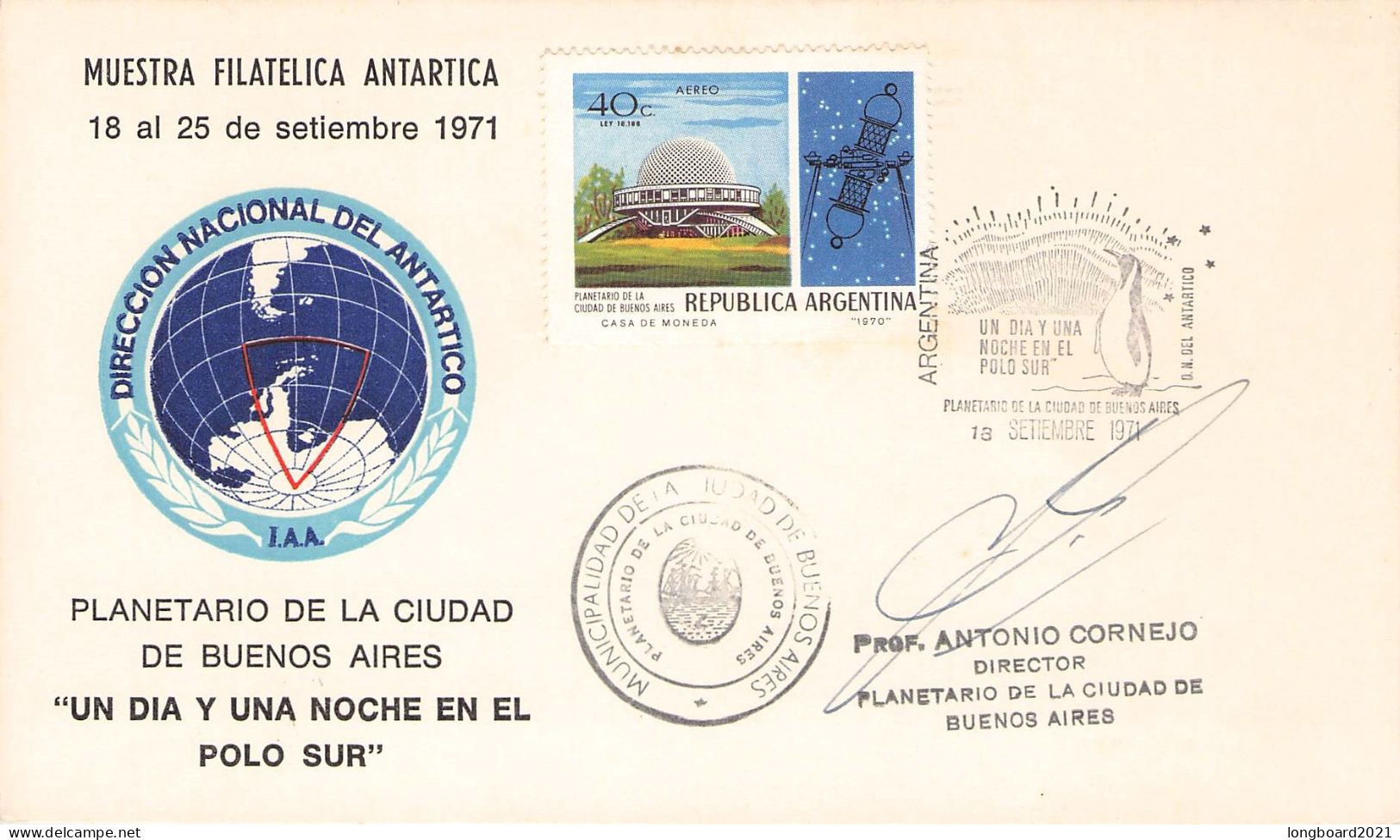 ARGENTINA - SPECIAL POSTCARD 1971 FILATELICA ANTARTICA / 7031 - Briefe U. Dokumente