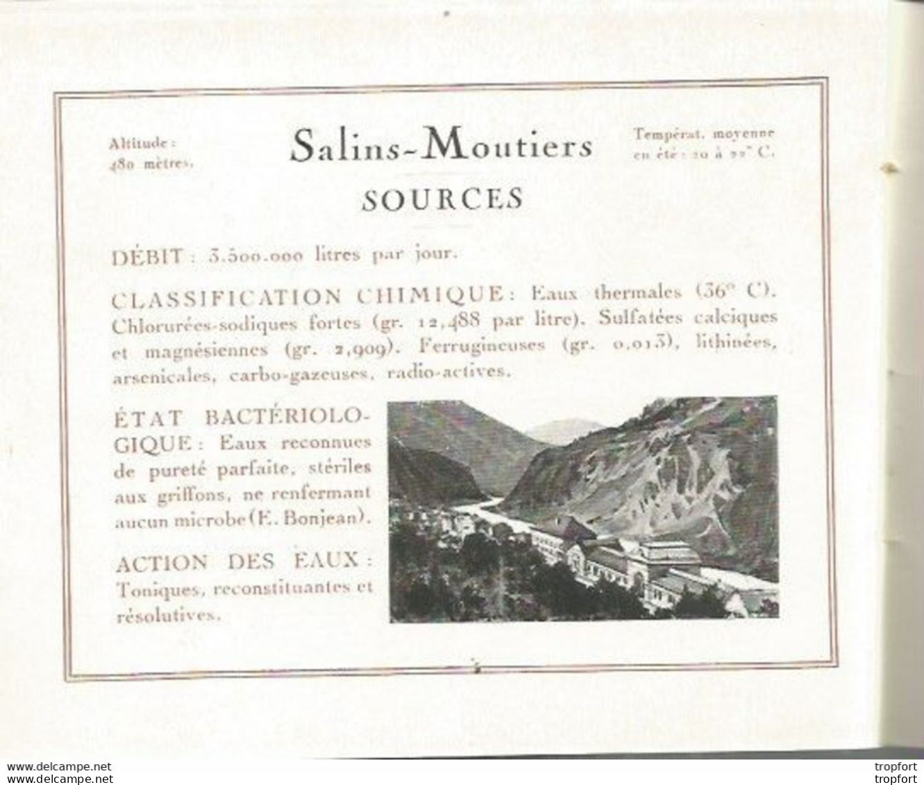 JP / Livret TOURISTIQUE Brides-les-bains SALINS-MOUTIERS Source MALADIES Station Thermale Medecine 1918 - Toeristische Brochures