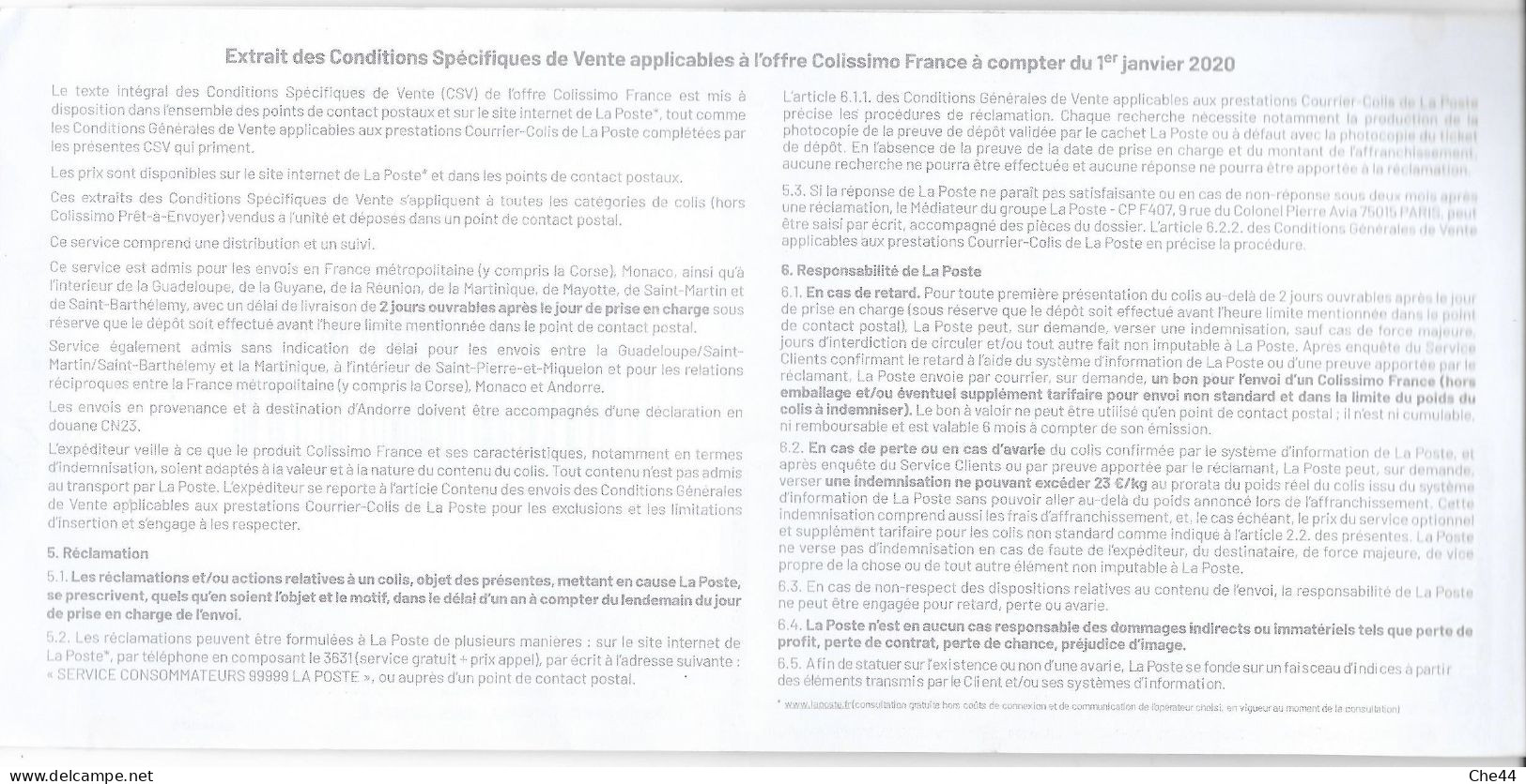 Colissimo Sans Signature. (2020) - Documents De La Poste