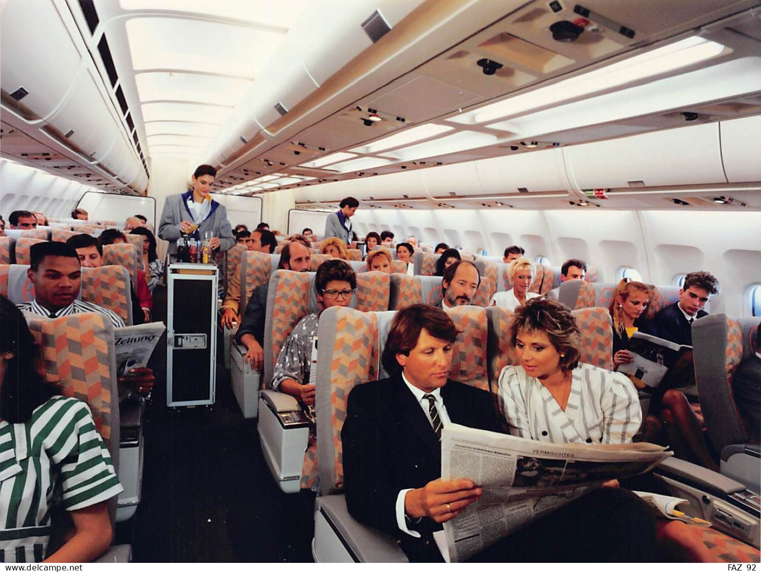 Airbus A340 Business Class Cabin - 180 X 130 Mm. - Photo Presse Originale - Aviation