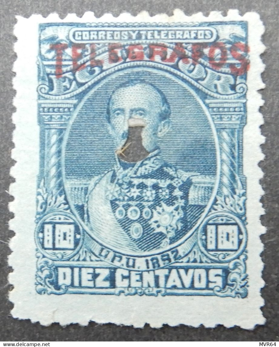 Ecuador 1892 (9) President Juan Jose Flores Telegraphos Perforated - Ecuador