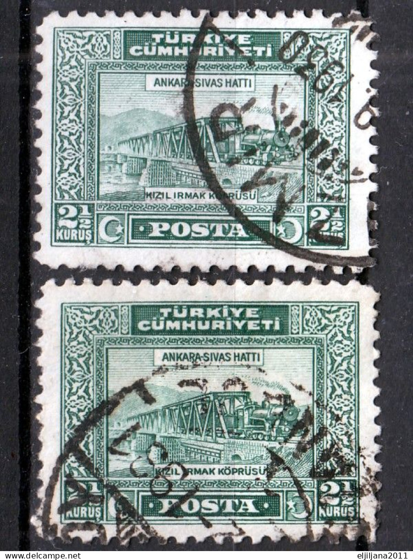 Turkey / Türkei 1930 ⁕ Railroad Bridge 2 ½ Ghr. Mi.896 ⁕ 2v Used - Usados