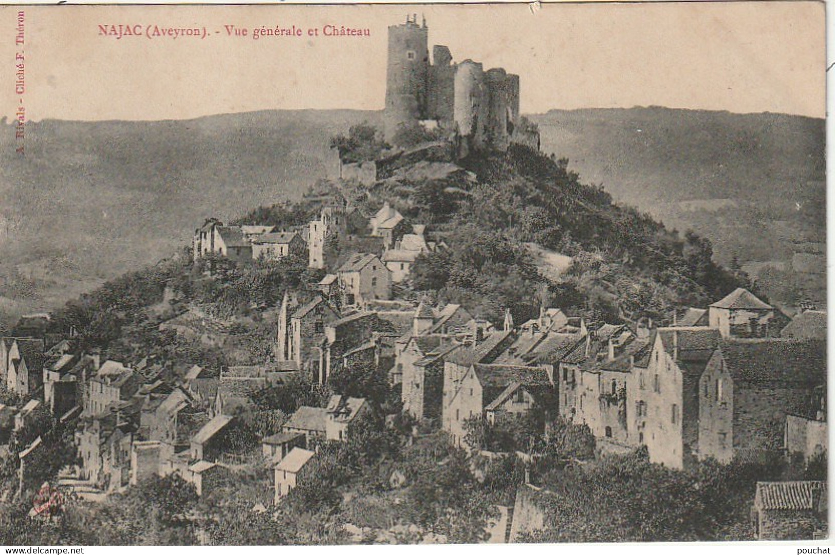 ALnw 15-(12) NAJAC - VUE GENERALE ET CHATEAU  - 2 SCANS - Najac