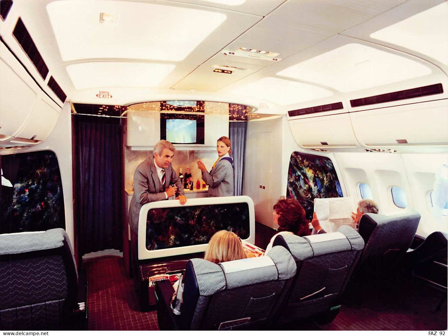 Airbus A340 First Class Cabin - 180 X 130 Mm. - Photo Presse Originale - Aviación