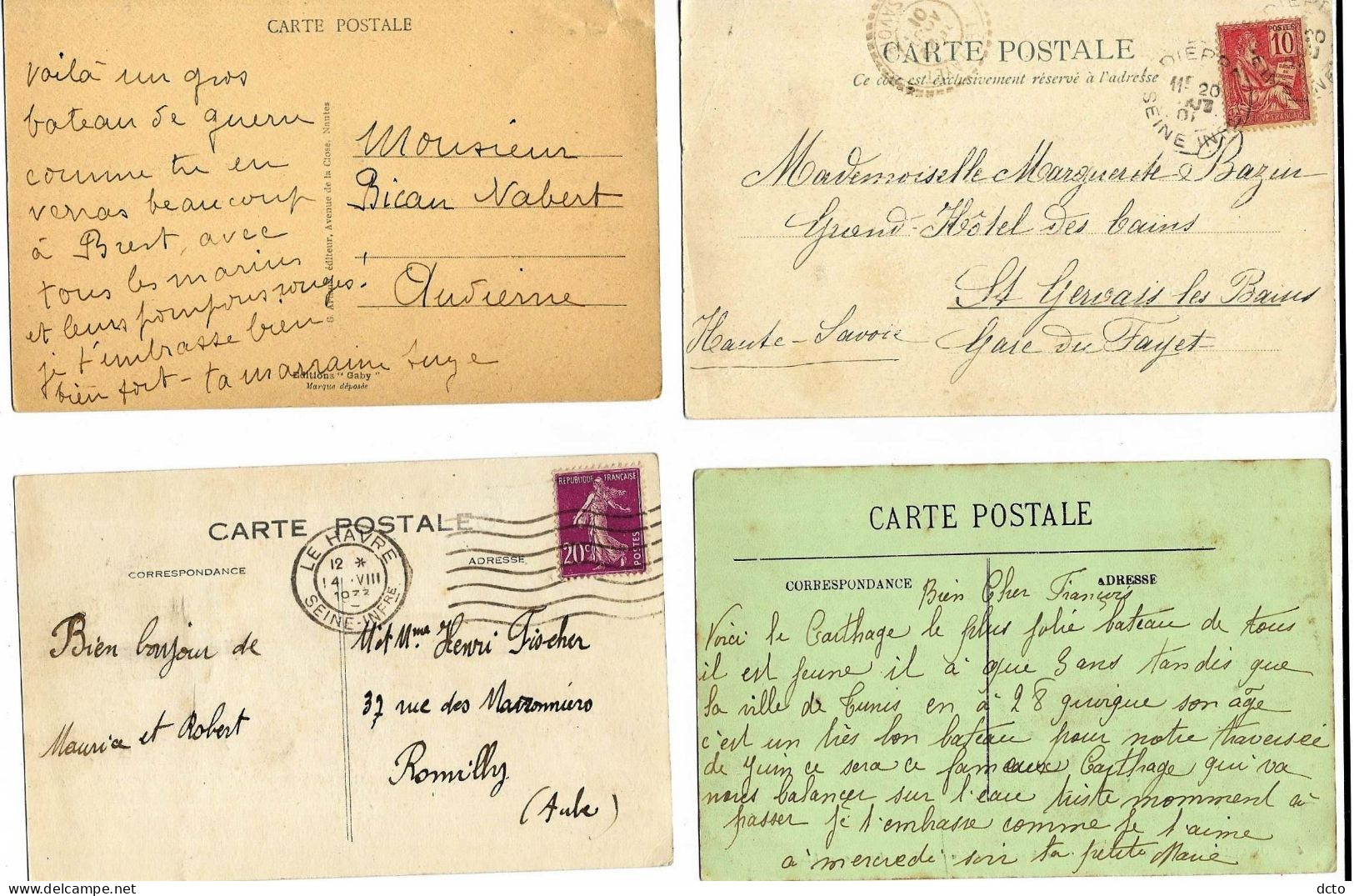 10 cpa Bateaux :Tamise, Carthage, Suffren, France 1933, Ernest Simons, Britannia, Champagne, Naples, Normannia, Bouvet