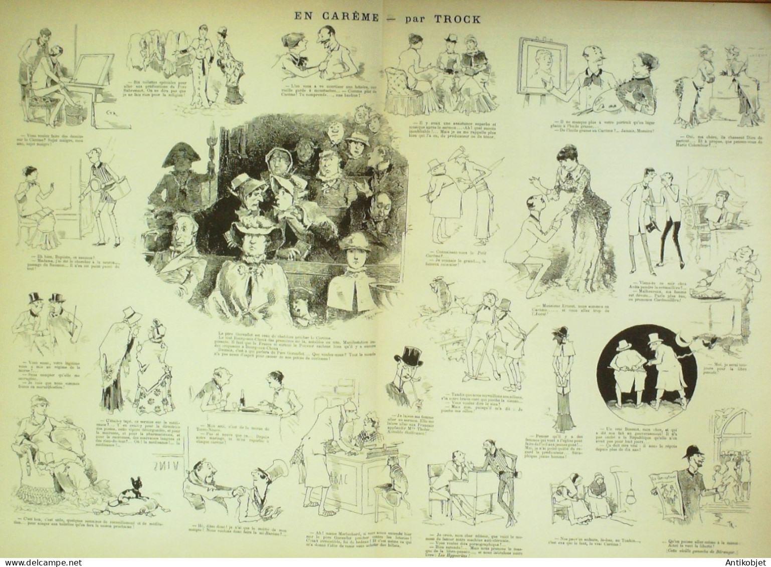 La Caricature 1884 N°221 Carnaval Cortège Et Restaurant De La Vache Enragée Job - Tijdschriften - Voor 1900