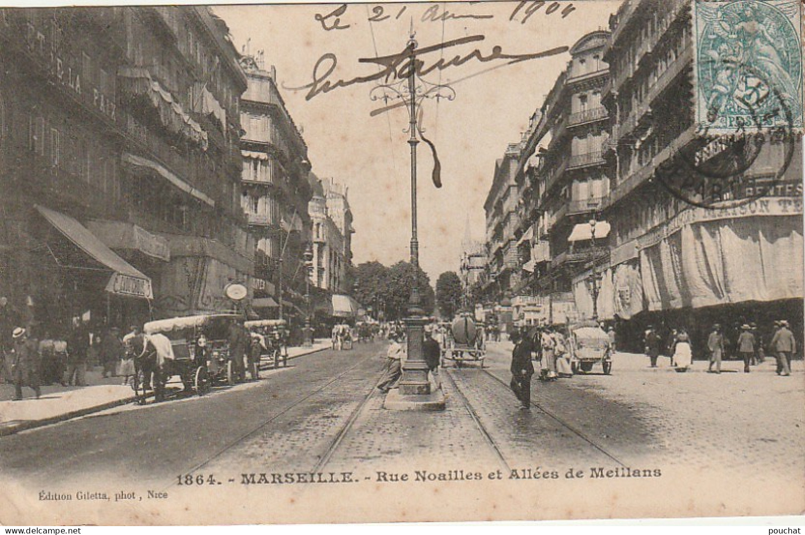 ALnw 16-(13) MARSEILLE - RUE NOAILLES ET ALLEES DE MEILLANS - ANIMATION - EDIT. GILETTA , NICE - 2 SCANS - Canebière, Stadscentrum