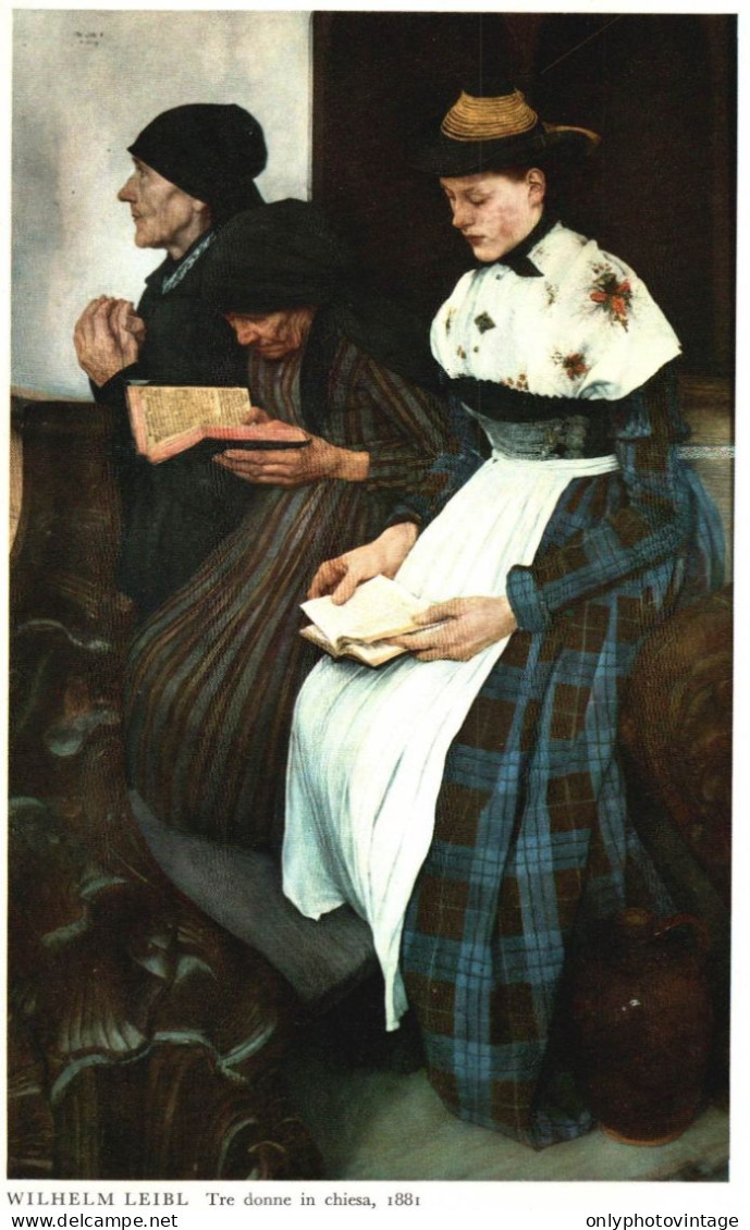 Wilhelm Leibl, Tre Donne In Chiesa, Stampa Epoca, Vintage Print 1968 - Stampe & Incisioni