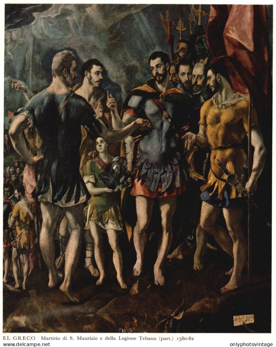 El Greco, Martirio Di S. Maurizio E Legione Tebana, Stampa Epoca 1968 - Stampe & Incisioni