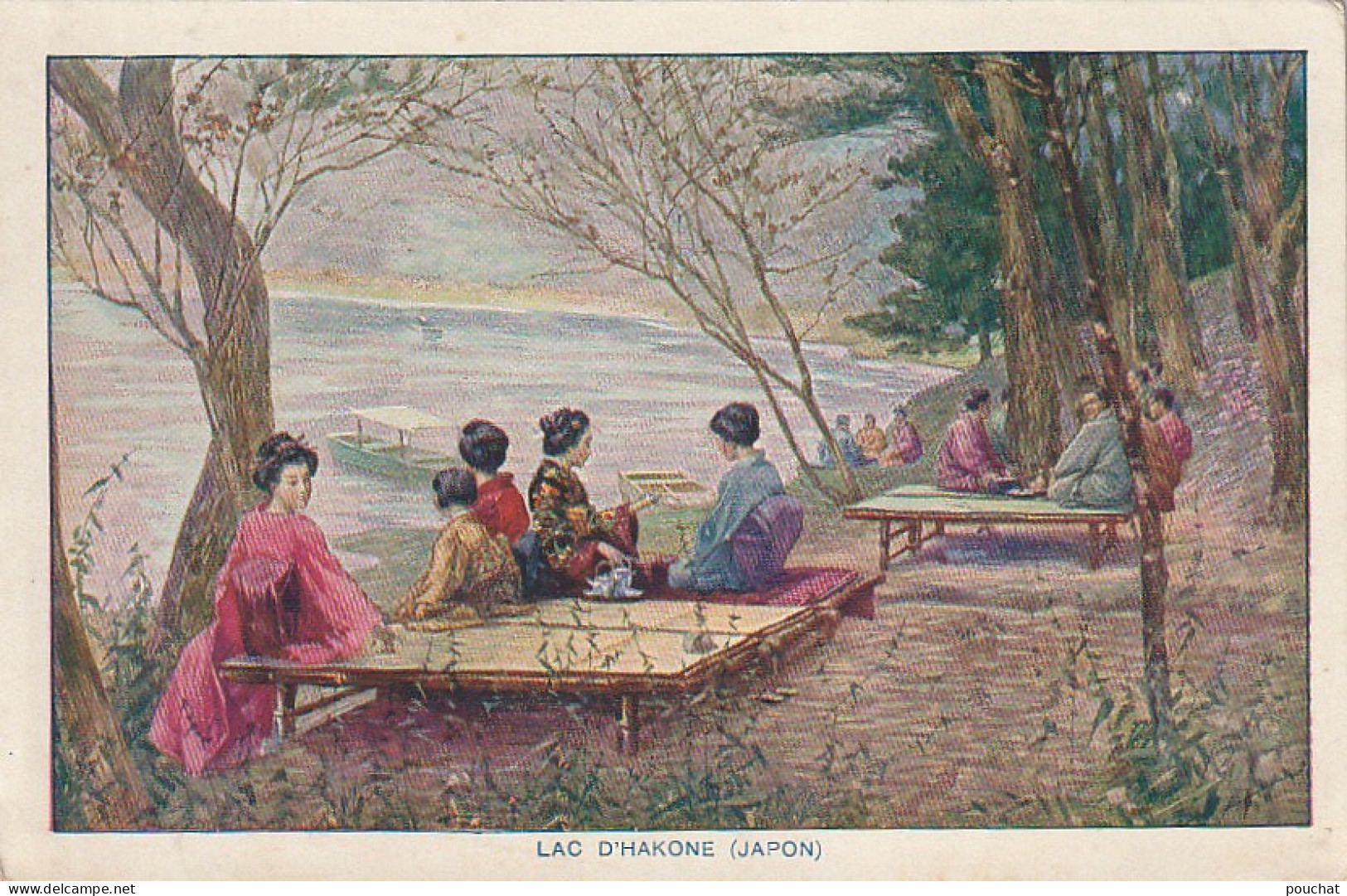 ALnw 17- LAC D' HAKONE  (JAPAN ) - LAC ASHI A HAKONE , JAPON - ILLUSTRATION - VIGNETTE PUBLICITE MALACEINE , PARIS - Autres & Non Classés